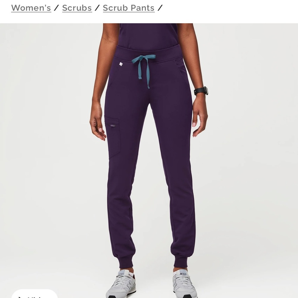 Figs Zamora Jogger Scrub Pants - Purple Jam Deep Purple